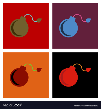 Assembly flat icons dangerous bomb vector image Assembly flat icons dangerous bomb vector image
