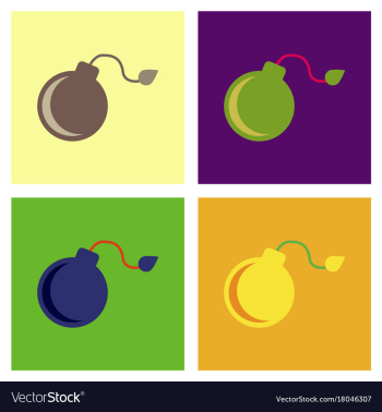 Assembly flat icons dangerous bomb vector image Assembly flat icons dangerous bomb vector image