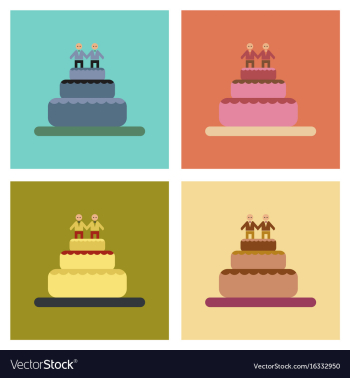 Assembly flat icons gay wedding cake vector image Assembly flat icons gay wedding cake vector image