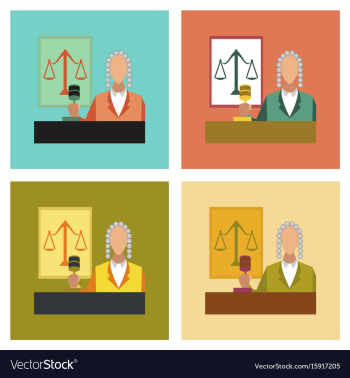 Assembly flat icons jurisdiction judge vector image Assembly flat icons jurisdiction judge vector image