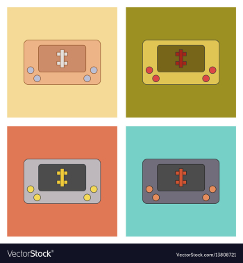 Assembly flat icons kids toy console vector image