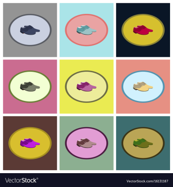 Assembly flat icons pair of men shoes vector image Assembly flat icons pair of men shoes vector image
