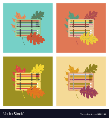 Assembly flat icons pencil box pencil pen vector image