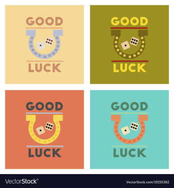 Assembly flat icons poker good luck logo vector image Assembly flat icons poker good luck logo vector image