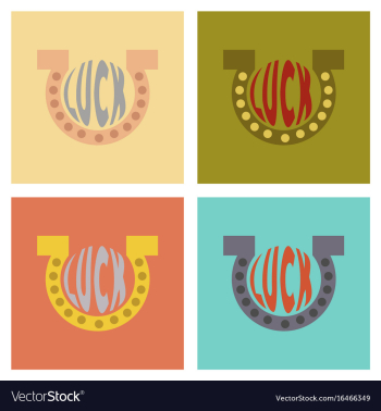 Assembly flat icons poker good luck logo vector image Assembly flat icons poker good luck logo vector image