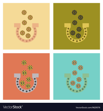 Assembly flat icons poker good luck logo vector image Assembly flat icons poker good luck logo vector image