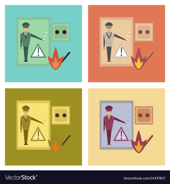 Assembly flat icons safety lessons vector image Assembly flat icons safety lessons vector image