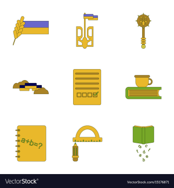 Assembly flat icons school lessons vector image Assembly flat icons school lessons vector image
