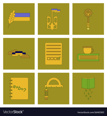 Assembly flat icons school lessons vector image Assembly flat icons school lessons vector image