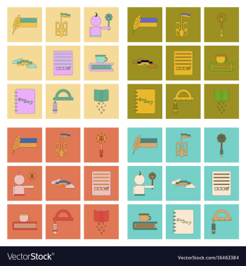 Assembly flat icons school lessons vector image Assembly flat icons school lessons vector image