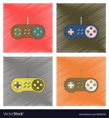 Assembly flat shading style icon game joystick vector image Assembly flat shading style icon game joystick vector image