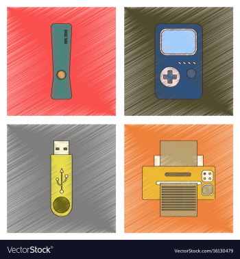 Assembly flat shading style icon technology game vector image Assembly flat shading style icon technology game vector image