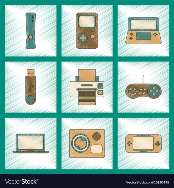 Assembly flat shading style icon technology game vector image Assembly flat shading style icon technology game vector image
