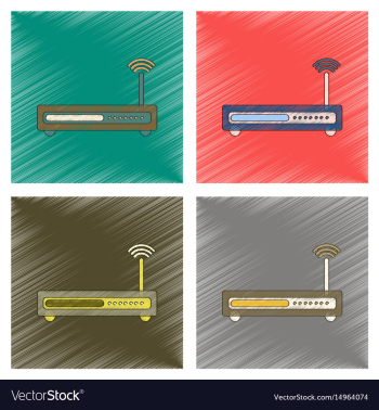 Assembly flat shading style icon wi fi modem vector image Assembly flat shading style icon wi fi modem vector image