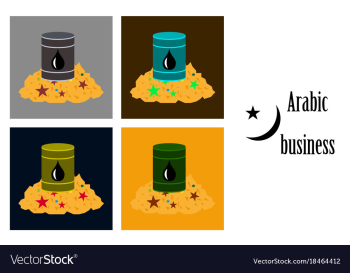 Assembly of flat icons on theme arabic business vector image Assembly of flat icons on theme arabic business vector image