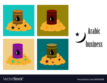 Assembly of flat icons on theme arabic business vector image Assembly of flat icons on theme arabic business vector image