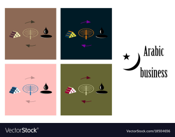 Assembly of flat icons on theme arabic business vector image Assembly of flat icons on theme arabic business vector image