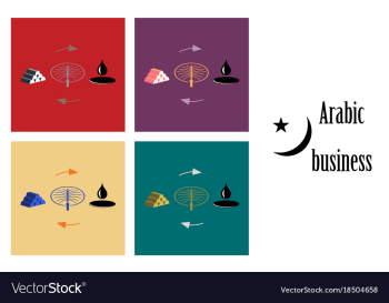 Assembly of flat icons on theme arabic business vector image Assembly of flat icons on theme arabic business vector image