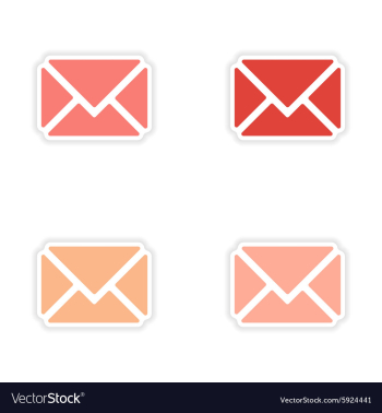 Assembly realistic sticker design on paper email vector image Assembly realistic sticker design on paper email vector image