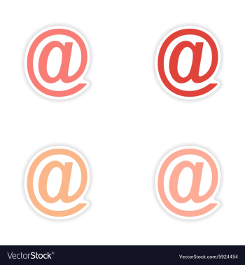 Assembly realistic sticker design on paper email vector image Assembly realistic sticker design on paper email vector image