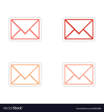 Assembly realistic sticker design on paper email vector image Assembly realistic sticker design on paper email vector image