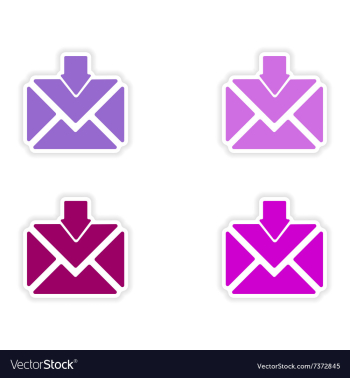 Assembly realistic sticker design on paper email vector image Assembly realistic sticker design on paper email vector image