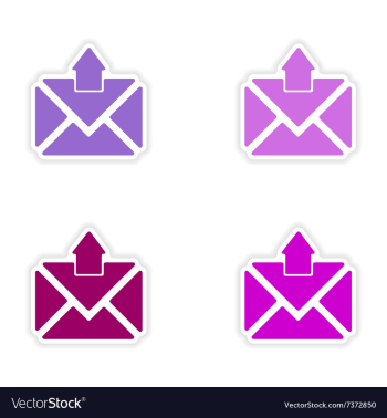 Assembly realistic sticker design on paper email vector image Assembly realistic sticker design on paper email vector image
