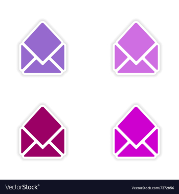 Assembly realistic sticker design on paper email vector image Assembly realistic sticker design on paper email vector image