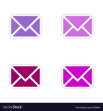 Assembly realistic sticker design on paper email vector image Assembly realistic sticker design on paper email vector image