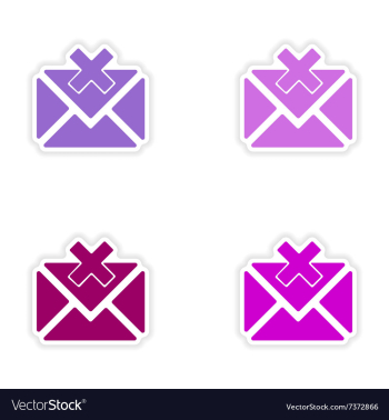 Assembly realistic sticker design on paper email vector image Assembly realistic sticker design on paper email vector image
