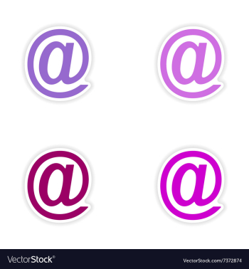 Assembly realistic sticker design on paper email vector image Assembly realistic sticker design on paper email vector image