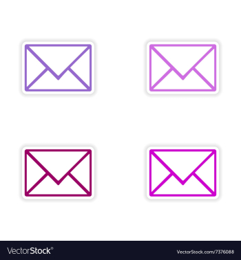 Assembly realistic sticker design on paper email vector image Assembly realistic sticker design on paper email vector image