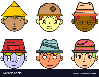 Asset head character vector image Asset head character vector image