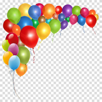Assorted-color balloons art, Birthday Balloon Party , Party Decor transparent background PNG clipart