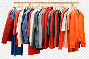 assorted-color clothes on clothes rack, T-shirt Clothing Armoires & Wardrobes Closet Clothes hanger, clothing, retail, fashion, top png