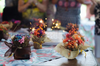 assorted-color flower decor on table assorted-color flower decor on table