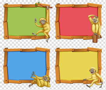 Assorted-color frames, frame , cartoon animal border transparent background PNG clipart