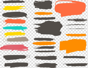 Assorted-color illustration, Ink brush Paint Color, Color paint brush marks transparent background PNG clipart