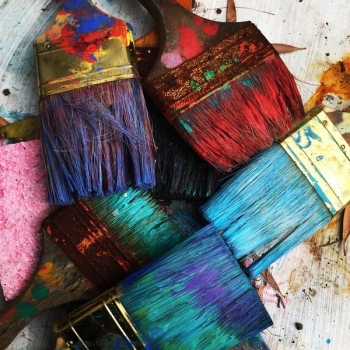 assorted-color paintbrushes assorted-color paintbrushes