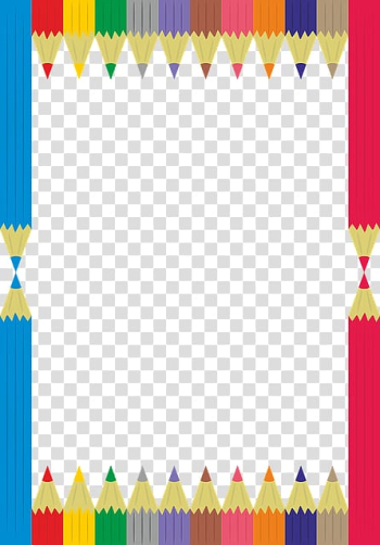 Assorted-color pencil frame illustration, Colored pencil, Color pencil border transparent background PNG clipart