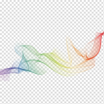 Assorted-color smoke illustration, Line Euclidean Curve, colored wavy line pattern transparent background PNG clipart