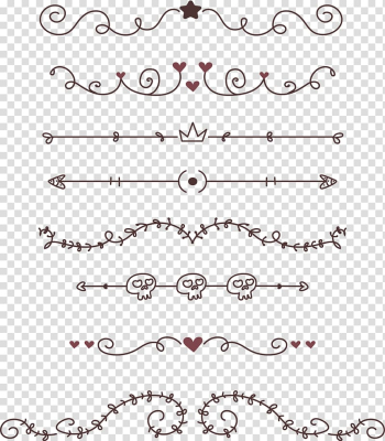 Assorted floral border lot, Euclidean , Lovely flower rattan skeleton segmentation line transparent background PNG clipart