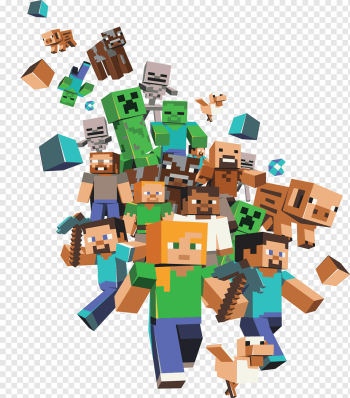 assorted Minecraft characters illustration, Minecraft: Pocket Edition Xbox 360, Minecraft Characters, video Game, online, product png