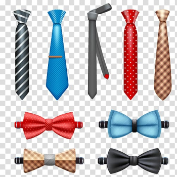 Assorted neckties and ribbons, Necktie Bow tie , Necktie and bow tie transparent background PNG clipart