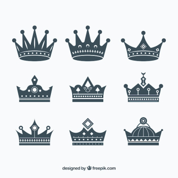 Assortment of flat crowns with great designs Assortment of flat crowns with great designs