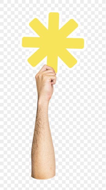 Asterisk sign png hand holding | Free PNG - rawpixel