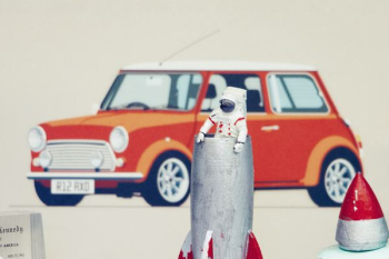 astronaut and car illustration astronaut and car illustration