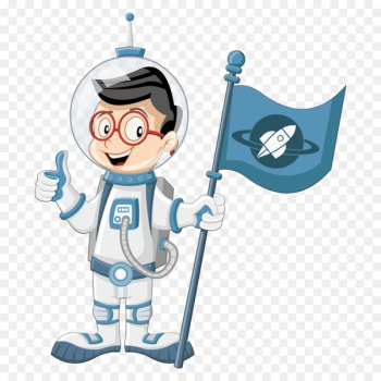 Astronaut Animation Space suit Illustration - The astronaut holding the flag 