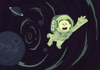 Astronaut being sucked into a blackhole Astronaut being sucked into a blackhole