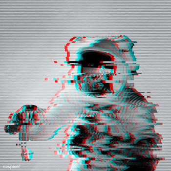 Astronaut in a spacesuit glitch style design resource | Free  illustration - 2342856